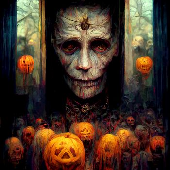 terrifying halloween illustration. hallowen illustration.