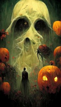 terrifying halloween illustration. hallowen illustration.