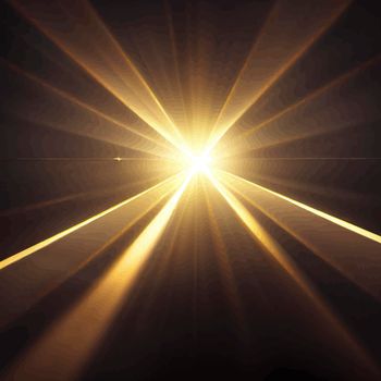 Light Lens flare on black background. Lens flare with bright light isolated with a black background.