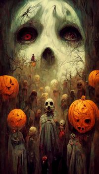 terrifying halloween illustration. hallowen illustration.