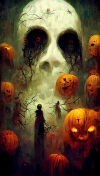 terrifying halloween illustration. hallowen illustration.