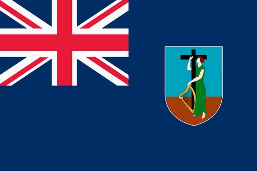 A Montserrat flag background illustration blue union jack crest