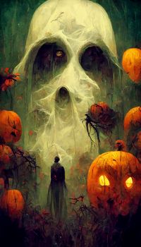 terrifying halloween illustration. hallowen illustration.