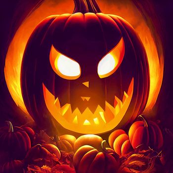 halloween evil pumpkin illustration. halloween pumpkin. halloween illustration.