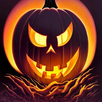 halloween evil pumpkin illustration. halloween pumpkin. halloween illustration.