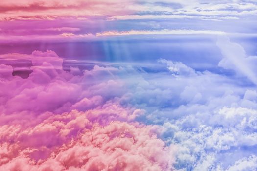 Magical dream, nature backdrop and spiritual holiday concept - Dreamy surreal sky as abstract art, fantasy pastel colours background for modern design