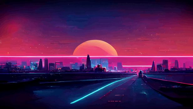 background retro Synthwave. Geometric retro Background illustration. illustration for wallpaper