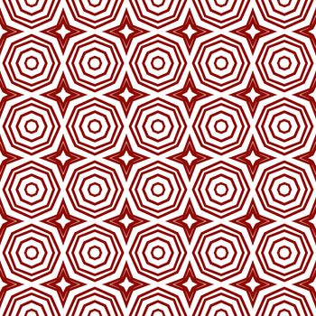 Ethnic hand painted pattern. Maroon symmetrical kaleidoscope background. Summer dress ethnic hand painted tile. Textile ready cute print, swimwear fabric, wallpaper, wrapping.