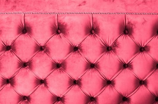 Furniture design, classic interior and royal vintage material concept - Pink luxury velour quilted sofa upholstery with buttons, elegant home decor texture and background