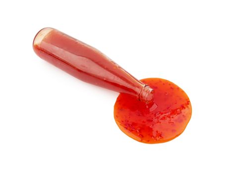 Bottle of ketchup isolated on a white background