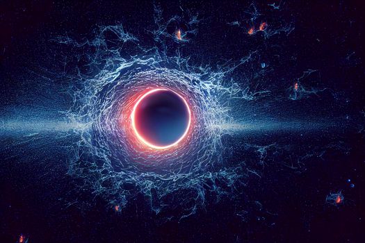 Black hole. Abstract space wallpaper. Universe filled with stars