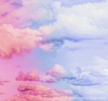 Magical dream, nature backdrop and spiritual holiday concept - Dreamy surreal sky as abstract art, fantasy pastel colours background for modern design