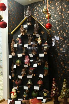Chocolate advent calendar with Christmas figurines