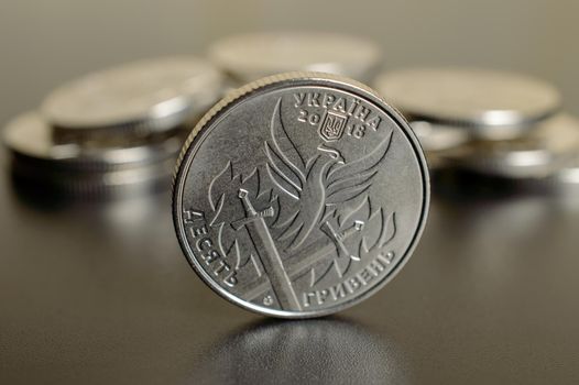 Ukrainian coins - war period limited edition 2018. Translation - Ukraine, ten hryvnia. High quality photo