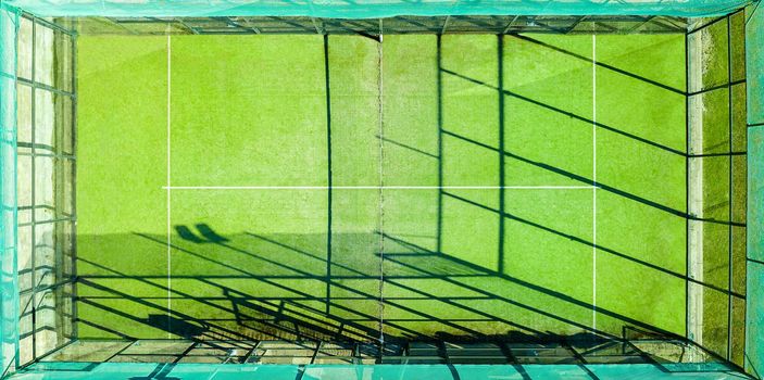 outdoors paddle tennis court, top view of the playing field, indoor sports concept and sporty lifestyle