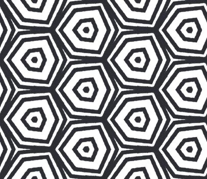 Medallion seamless pattern. Black symmetrical kaleidoscope background. Watercolor medallion seamless tile. Textile ready magnetic print, swimwear fabric, wallpaper, wrapping.