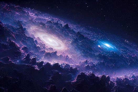 Endless universe with stars and galaxies in outer space. Cosmos art. CGI