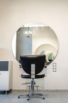 Interior of working place for hairdressers in the hairdressing beauty salon