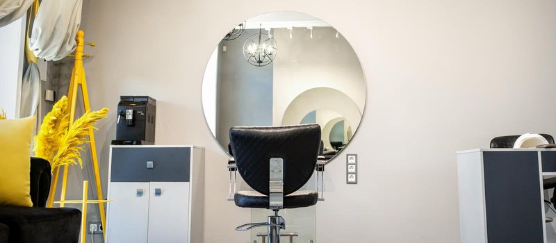 Interior of working place for hairdressers in the hairdressing beauty salon