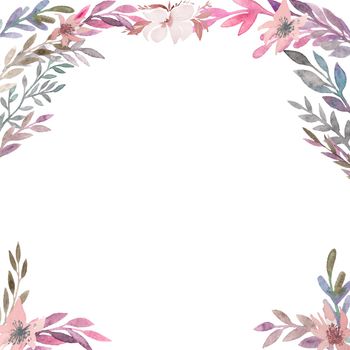 watercolor flower frame backgrounds. Watercolor greeting card flowers illustration