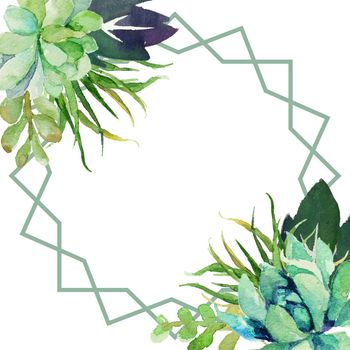 watercolor flower frame. Wreath with flowering branches on a white background