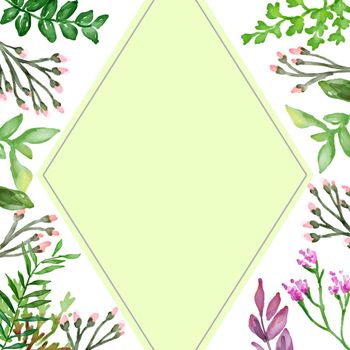 watercolor flower frame. Creeper flower design for design wedding card. Falling flowers . Elements isolated