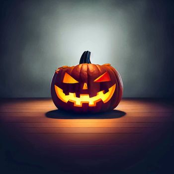 halloween evil pumpkin illustration. halloween pumpkin. halloween illustration.