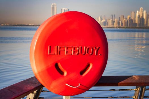 Close up shot of a lifebouy