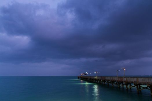 Sunrise over Queen Isabella Causeway Bridge, TX.