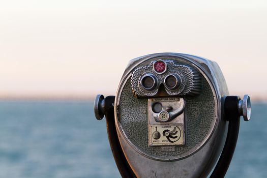 A coin operated view finder in tourist location.