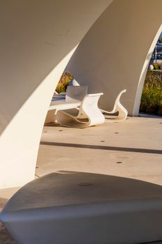 Shot of a outdoor, white, plastic furniture