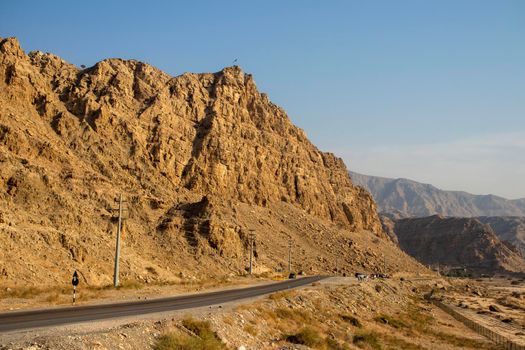 Road to Jebael Jais mountain of Ras Al Khaimah emirate. United Arab Emirates, Outdoor