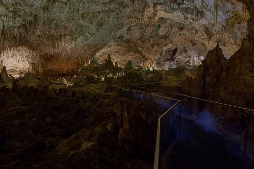 Limestones formations of Guadeloupe Mountains' Carlsbad Caverns.