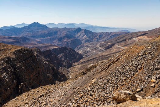 Landscape shot of the mountains in bright day