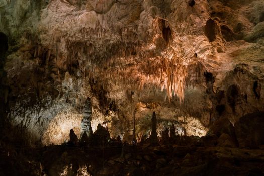 Limestones formations of Guadeloupe Mountains' Carlsbad Caverns.