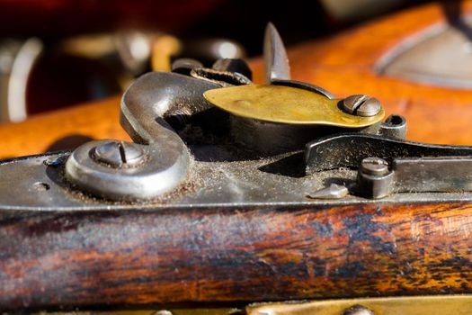 Antique muzzleloaders on display.