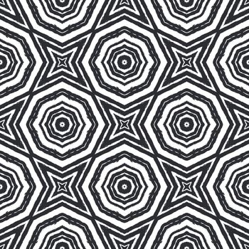 Mosaic seamless pattern. Black symmetrical kaleidoscope background. Textile ready overwhelming print, swimwear fabric, wallpaper, wrapping. Retro mosaic seamless design.