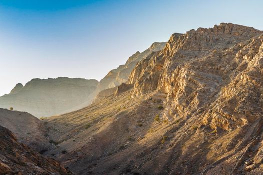 Landscape shot of the mountains in bright day