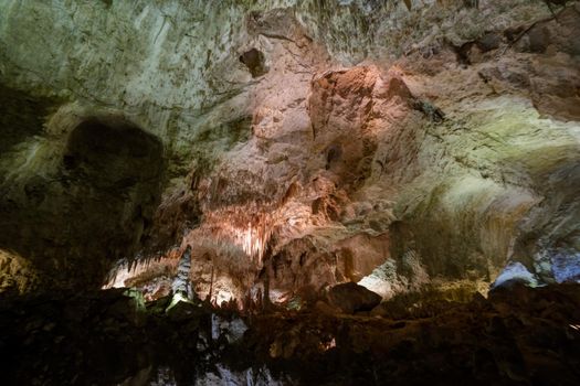 Limestones formations of Guadeloupe Mountains' Carlsbad Caverns.