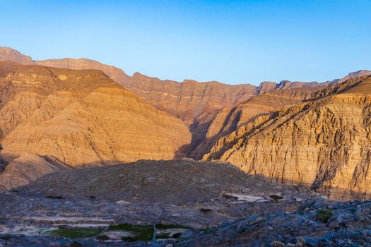 Landscape shot of the mountains in bright day