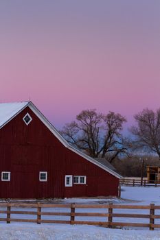Old Red Barn at the 17mile House Farm Park, Colorado.