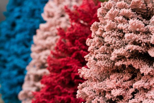 Flocked Christmas Tree with multi colors.