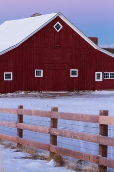 Old Red Barn at the 17mile House Farm Park, Colorado.