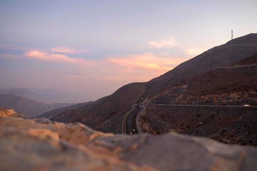 View from Jebael Jais mountain of Ras Al Khaimah emirate. United Arab Emirates, Outdoors