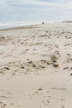 Driving on the beach of South Padre Island, TX.