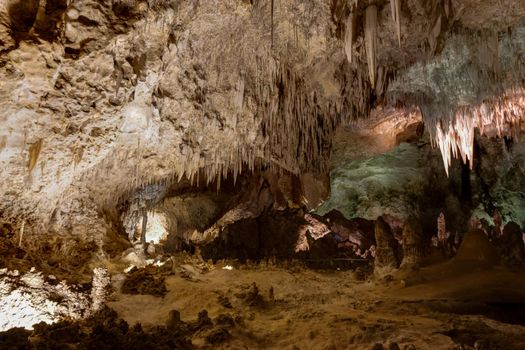 Limestones formations of Guadeloupe Mountains' Carlsbad Caverns.