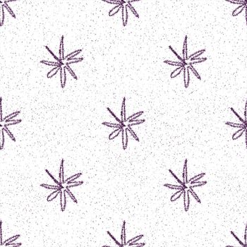 Hand Drawn Snowflakes Christmas Seamless Pattern. Subtle Flying Snow Flakes on chalk snowflakes Background. Astonishing chalk handdrawn snow overlay. Alive holiday season decoration.