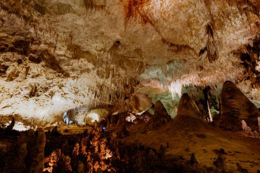 Limestones formations of Guadeloupe Mountains' Carlsbad Caverns.