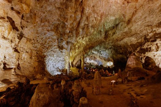 Limestones formations of Guadeloupe Mountains' Carlsbad Caverns.