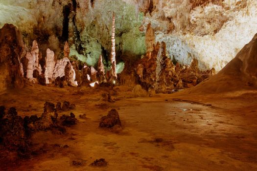 Limestones formations of Guadeloupe Mountains' Carlsbad Caverns.